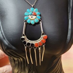 Zuni Vintage Sunface Necklace